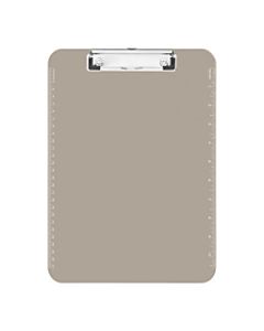 Sparco Plastic Clipboard With Flat Clip, 8 1/2in x 11in, Smoke