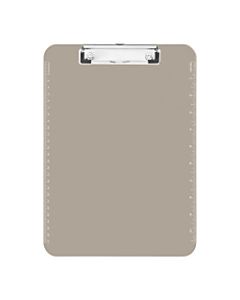 Sparco Plastic Clipboard With Flat Clip, 8 1/2in x 11in, Smoke
