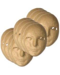 Creativity Street Paper Mache Masks - Decoration - 8in x 6in x 3in - 12 / Set - Natural - Paper