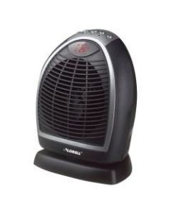 Lorell 1500 Watts Electric Fan Heater, 2 Heat Settings, 11.7inH x 9.1inW, Black