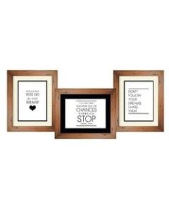 PTM Images Photo Frame, Trio Collage, 16 1/2inH x 1 3/4inW x 39 1/2inD, Natural Brown