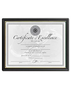 DAX Certificate Frame, 8-1/2in x 11in, Black/Gold