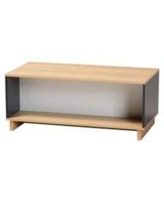 Baxton Studio Modern And Contemporary Storage Coffee Table, 16-1/16inH x 39-7/16inW x 19-3/4inD, Oak Brown/Gray