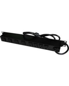 C2G 6ft Wiremold Rack Mount 8-Outlet 120v/15a Lighted Switch Computer Grade Power Strip - 8 x AC Power - 6 ft Cord - 15 A Current - 120 V AC Voltage - Rack-mountable