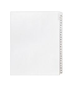 Avery Allstate-Style 20% Recycled Collated Legal Exhibit Dividers, 8 1/2in x 11in, White Dividers/White Tabs, 76-100, Pack Of 25 Tabs