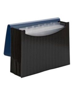 Smead Poly Frequency Expanding File, 12 Pockets, 9 1/2in x 13in, Black/Blue