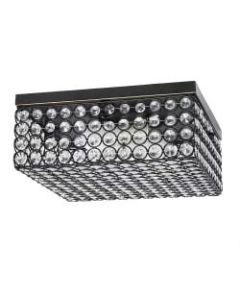 Elegant Designs Elipse Crystal 2-Light Square Flush Ceiling Fixture, 12inW, Restoration Bronze
