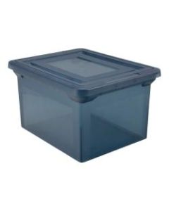 Office Depot Brand File Tote, 35 Qt, Letter/Legal Size, 10-13/16inH x 13-5/8inW x 18inD, Copen Blue