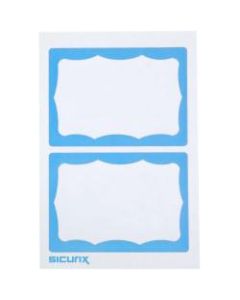 Baumgartens Self-Adhesive Visitor Badges, 2 1/4in x 3 1/2in, Blue/White, Pack Of 100