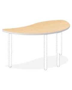 HON Build Series Wisp-Shape Table Top, 1 1/8inH x 54inW x 30inD, Maple