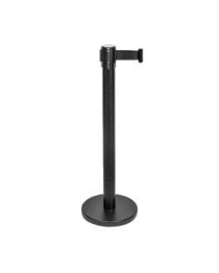 CSL Stanchions With 6ft Retractable Belts, Black, Pack Of 2 Stanchions