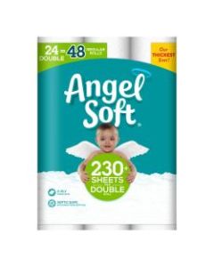 Angel Soft Double 2-Ply Toilet Paper, 230 Sheets Per Roll, Pack Of 24 Rolls