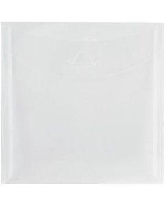 JAM Paper Plastic 6 1/8in x 6 1/8in Envelopes, Tuck Flap Closure, Clear, Pack Of 12