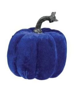 Amscan Plastic Halloween Blue Velvet Pumpkins, 7in x 6-1/4in, Pack Of 3