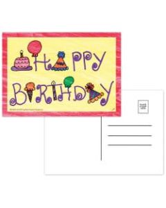Top Notch Teacher Products Happy Birthday Postcards, 4 1/2in x 6in, Multicolor, 30 Postcards Per Pack, Bundle Of 12 Packs