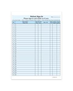 HIPAA Compliant Patient/Visitor Privacy 2-Part Sign-In Sheets, With Out-Of-Country Box, 8-1/2in x 11in, Blue, Pack Of 1,000 Sheets
