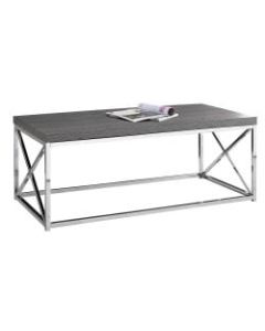 Monarch Specialties Nathan Coffee Table, 17inH x 44inW x 22inD, Dark Gray