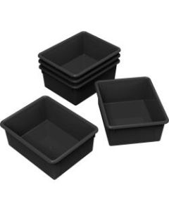 Storex Deep Storage Trays, Medium Size, Black, Pack Of 5