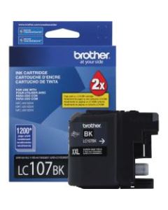 Brother Genuine Innobella LC107BK Super High Yield Black Ink Cartridge - Inkjet - High Yield - 1200 Pages - Black - 1 Each