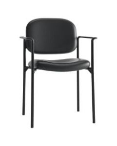 HON Scatter SofThread Fixed Arm Stacking Guest Chair, Black