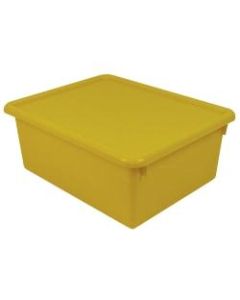Stowaway 5in Letter Box With Lid, Small Size, 5in x 10 1/2in x 13in, Yellow, Pack Of 3