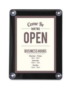 deflecto Double-sided Window Display Sign - 1 Each - Come in, we are open Print/Message - 8.5in Width x 11in Height - Rectangular Shape - UV Resistant, Heat Resistant, Double-sided - Clear