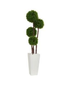 Nearly Natural 4ftH Artificial Boxwood Topiary Tree in Planter, Green