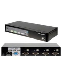 Connectpro UR-14-PLUS-KIT 4-port VGA KVM with Cables - 4 Port - 1U - Rack-mountable