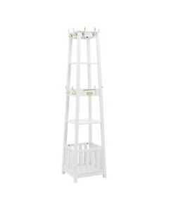 Linon Ari Pyramid Hall Tree, 73-5/8inH x 17inW x 17inD, White