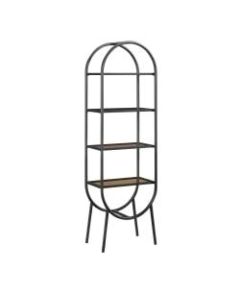 Sauder Boulevard Cafe 70 1/16in 4 Shelf Contemporary Bookcase, Black/Amber/Dark Finish
