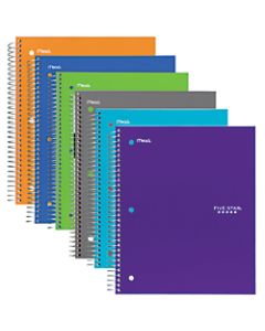 Five Star Notebook, 8-1/2 x 11in, 1 Subject, College Rule, 100 Sheets, Assorted