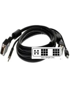 Connectpro 15-ft 2-in-1 DVI-I/USB KVM Cable - 15 ft DVI/USB KVM Cable for Video Device, KVM Switch - DVI-I (Single-Link) Male Video, Type A USB - DVI-I (Single-Link) Male Video, Type B USB - Black