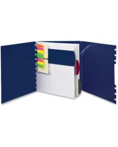 TOPS Ampad Versa Crossover Notebook - Letter - 60 Sheets - Spiral - 24 lb Basis Weight - 8 1/2in x 11in - Navy Cover - Poly Cover - Repositionable, Pocket, Micro Perforated - 1Each