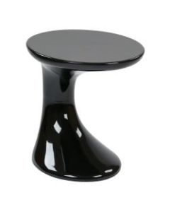 Ave Six Slick End Table, Round, High-Gloss Black/Black