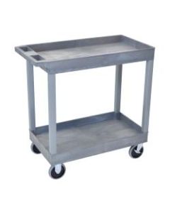 Luxor E-Series 2-Shelf Tub Cart, 35 1/4inH x 32inW x 18inD, Gray