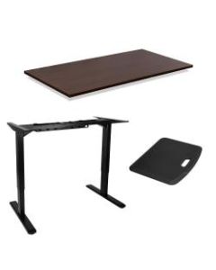 Mount-It! MI-STP102 Executive Standing Desk With Anti-Fatigue Mat, 48inH x 24inW x 12inD, Nut Brown/Black