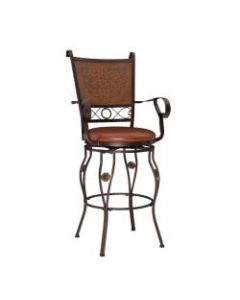 Powell Home Fashions Big & Tall Copper Stamped Back Bar Stool, Brown/Bronze