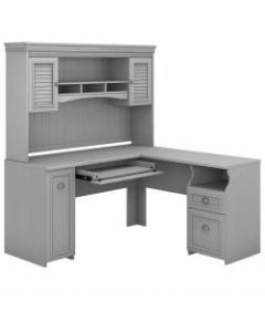 Bush Furniture Fairview 60inW L-Shaped Desk With Hutch, Cape Cod Gray, Standard Delivery