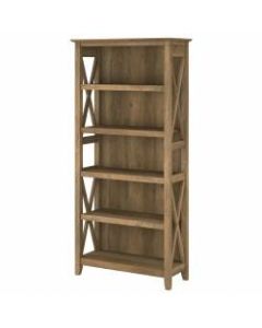 Bush Furniture Key West Tall 5-Shelf Bookcase, Reclaimed Pine, Standard Delivery