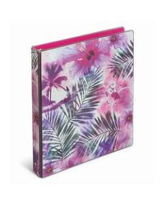 Office Depot Brand Fashion 3-Ring Binder, 1in Round Rings, Flowers And Palms