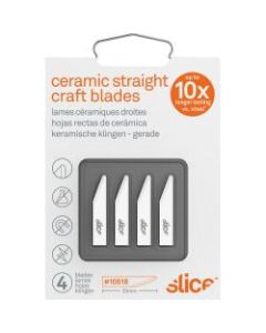 Slice Ceramic Craft Knife Cutting Blades - 1.30in Length - Non-conductive, Non-magnetic, Rust Resistant, Non-sparking - Zirconium Oxide - 4 / Pack - White