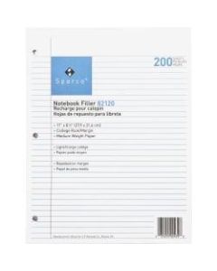 Sparco Notebook Filler Paper, Letter Size, 16 Lb, White, Ream Of 200 Sheets