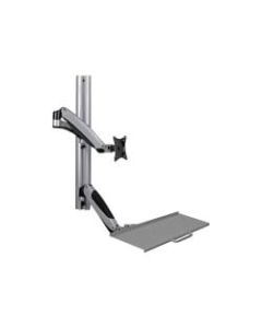 Tripp Lite Single-Display Sit-Stand Wall-Mount Workstation with Thin-Client Mount - plastic, steel - black, silver - screen size: 13in-27in