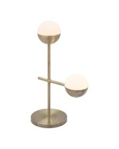 Zuo Modern Waterloo Table Lamp, 27-1/4inH, White Shade/Brushed Brass Base