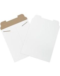 Office Depot Brand Stayflats Mailers, 11in x 13 1/2in, White, Pack of 100