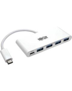 Tripp Lite 4-Port USB 3.1 Gen 1 Portable Hub, USB-C to (x4) USB-A, with USB-C Charging Port - USB Type C - External - 4 USB Port(s) - 4 USB 3.0 Port(s)