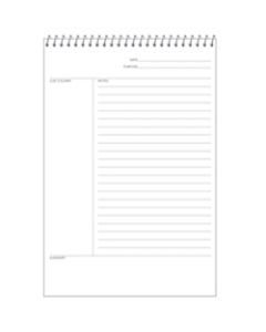 TOPS FocusNotes Top-Wire Notebook, 8 1/2in x 11in, 70 Sheets, Blue/White