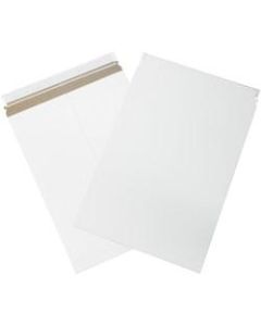 Office Depot Brand Self-Seal Stayflats Plus Mailers, 13in x 18in, White, Pack of 100