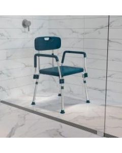 Flash Furniture Hercules Adjustable Bath And Shower Chair With Quick-Release Back And Arms, 34-3/4inH x 20-3/4inW x 19-3/4inD, Navy
