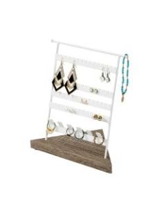 Honey Can Do Earrings And Rings Jewelry Stand, 8in, White